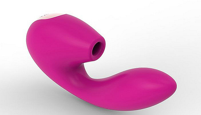 Růžový vibrátor se sací stimulací klitorisu
