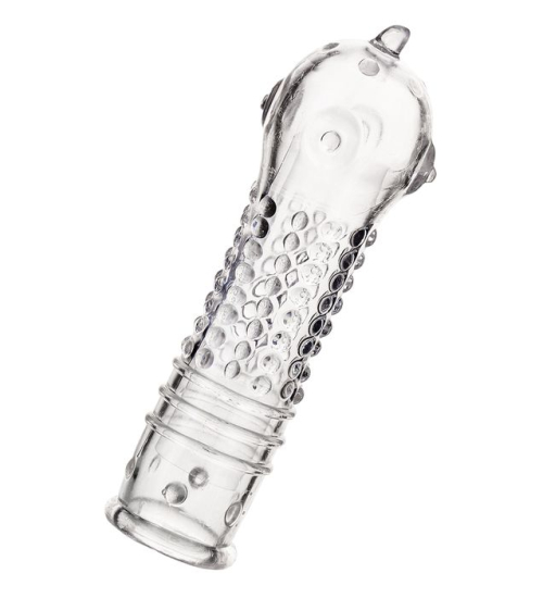 Gelový návlek na penis s výstupky Kosmos
