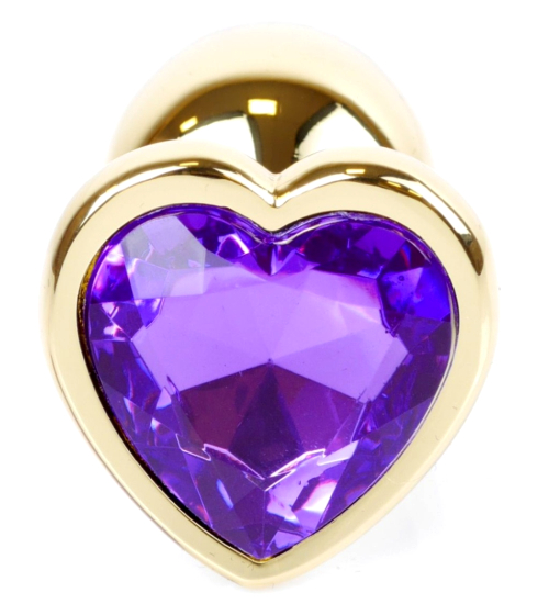Zlatá zátka s fialovým srdcem