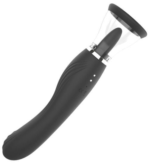 Vibrátor s funkcí jazyka a sání