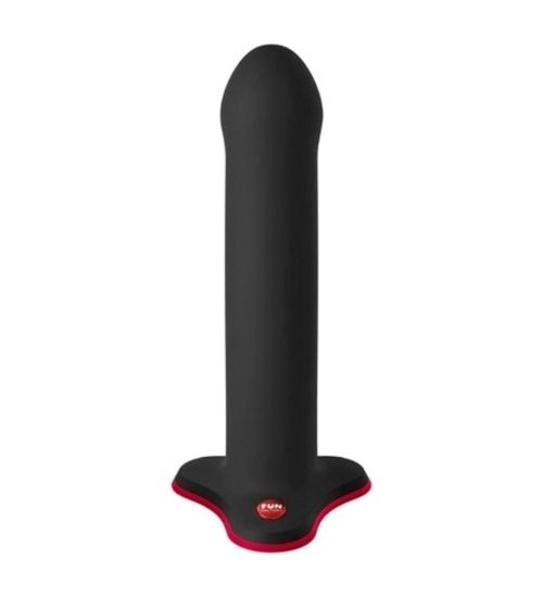 Silikonové černé dildo s červenou přísavkou