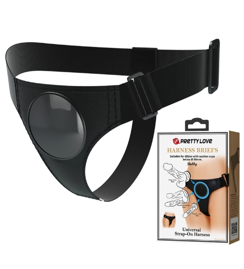 Postroj s popruhem - Harness Briefs Black