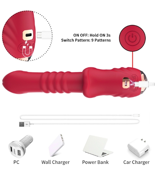 Posuvný červený vibrátor