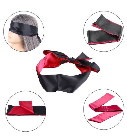 Saténová páska přes oči nebo pouta