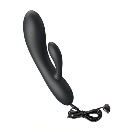 Černý kompaktní vibrátor králíček