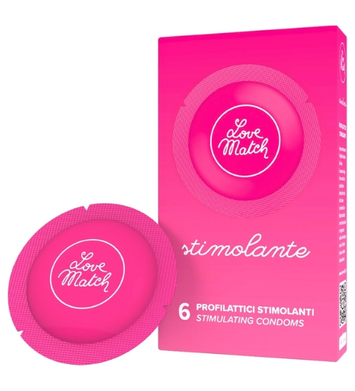Diskrétní kondomy se stimulací, 6 ks
