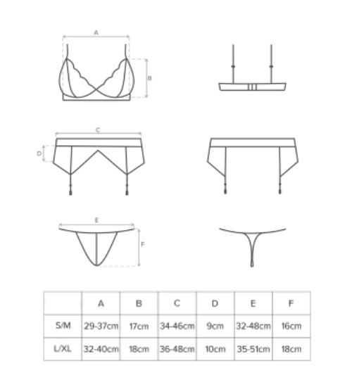 Nevinný komplet s podvazkovým pásem