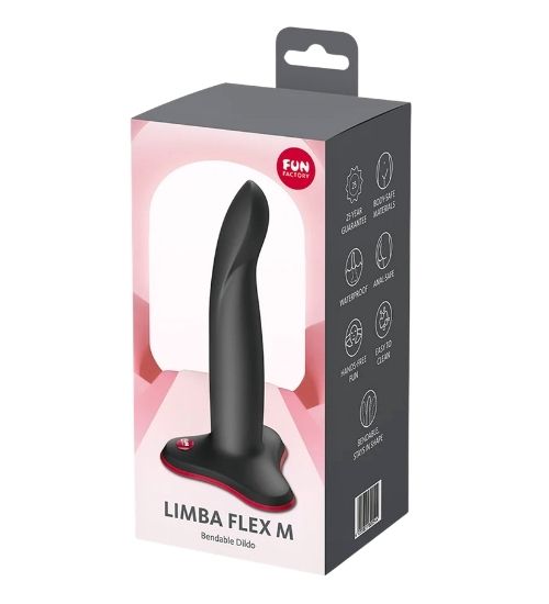 Černé silikonové dildo s tvarovatelným dříkem