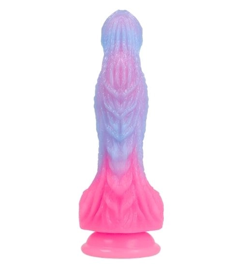 Pastelově modro-růžové dildo Epic s 3D strukturou