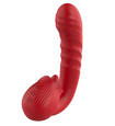 Červený vibrátor na bod G s jazýčkem
