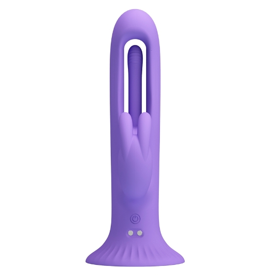 Multifunkční fialový vibrátor s přísavkou