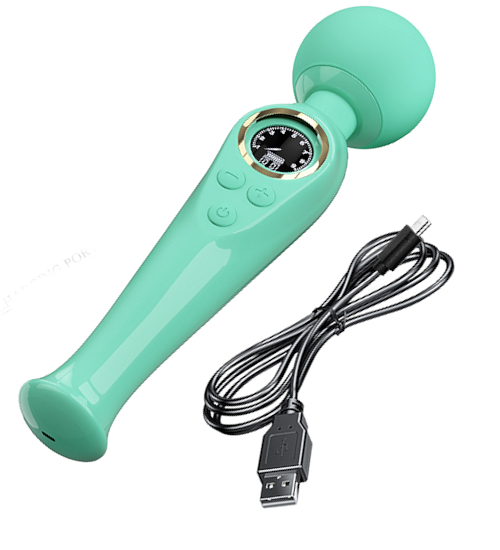 Zelená hůlka s hodinovým displejem