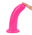 Růžové silikonové dildo s plochou základnou 