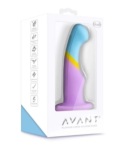 Tříbarevné dildo z měkkého silikonu