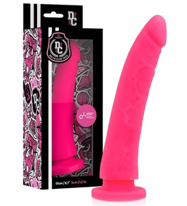 Neonově růžové silikonové dildo s přísavkou