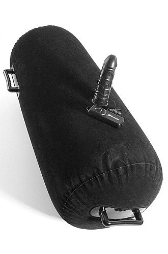 Erotické černé křeslo s vibrátorem