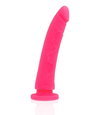 Neonově růžové silikonové dildo s přísavkou