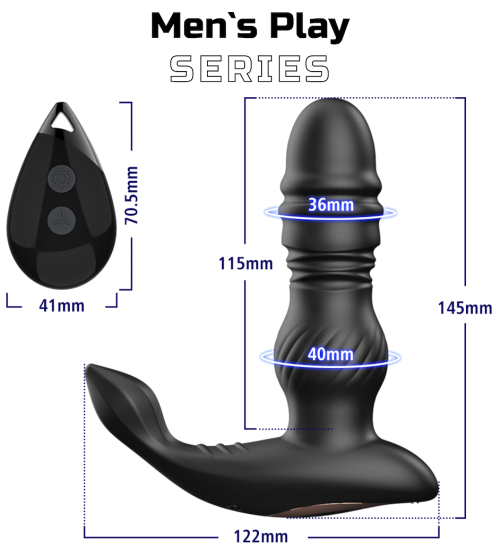 Masážní přístroj na prostatu s bezdrátovým dálkovým ovladačem