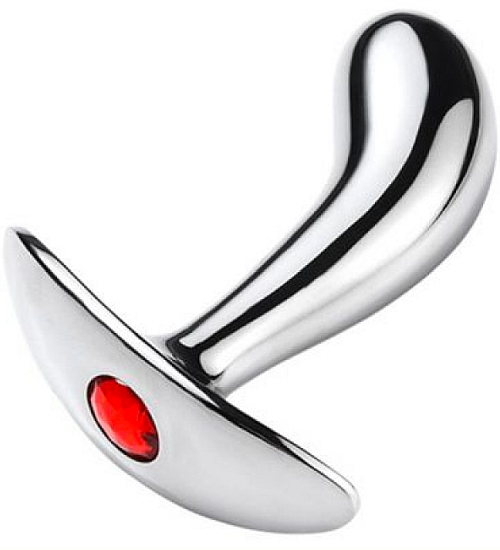 Stříbrná zástrčka s červeným krystalem