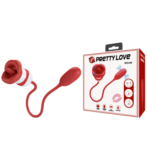 Stimulátor 2 v 1 s jazykem a kuličkou pro potěšení