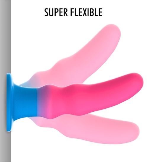Růžovo-modré anální dildo se třpytkami Mythology