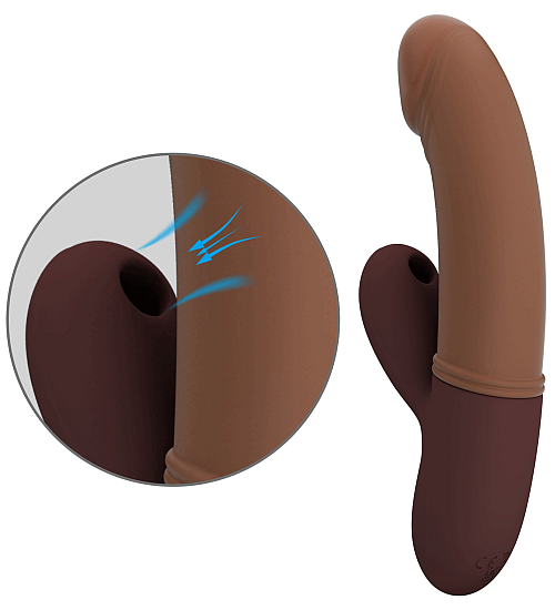 Hnědý vibrátor pro bod G a klitoris