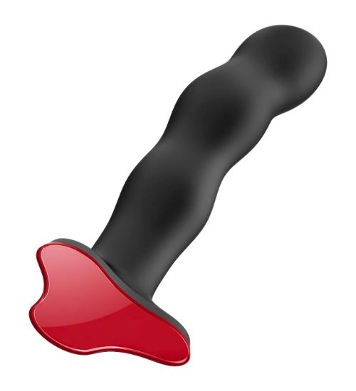 Černé silikonové dildo s pohyblivými kuličkami