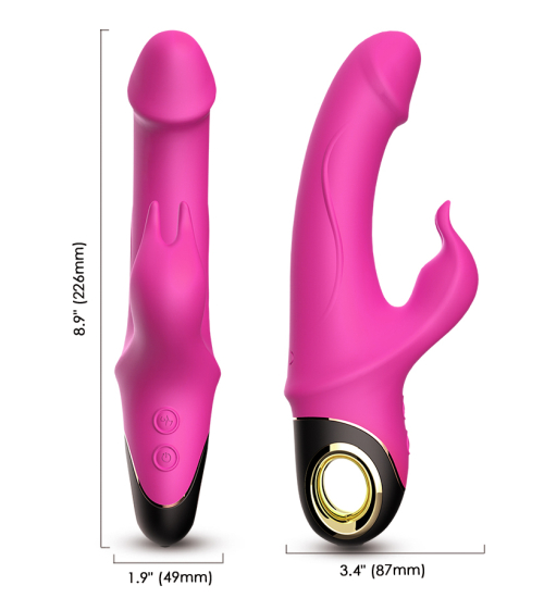 Růžový vibrátor se zajíčkem - hladký
