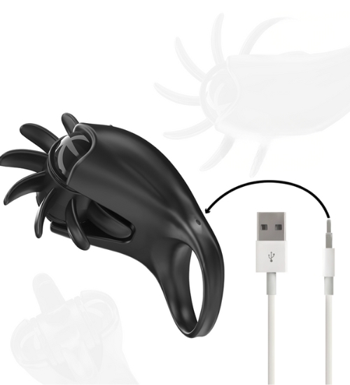 Vibrační kroužek s rotačním stimulátorem klitorisu