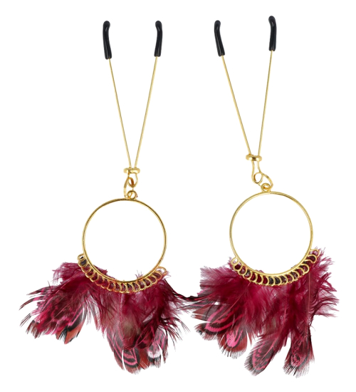 Svorky na bradavky s peřím