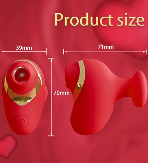 Červený masážní strojek na klitoris s srdíčkem