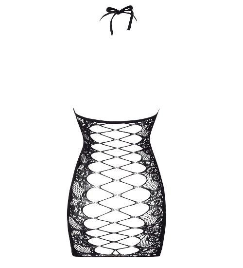 Černé krajkové šaty s odvážným zadním dílem