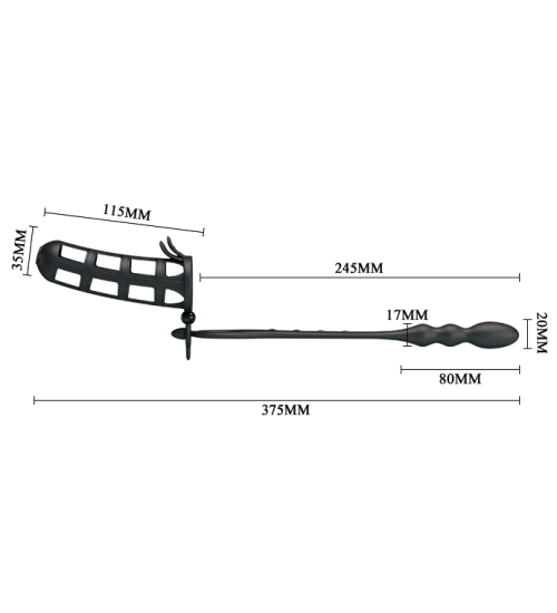 Klec na penis s análním kolíkem