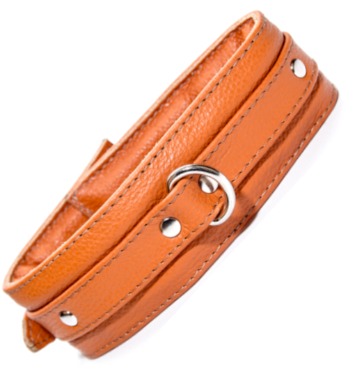 Hnědý kožený měkký límec