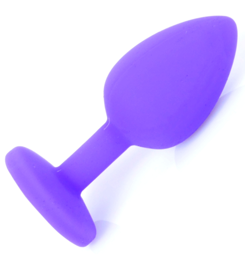 Fialová silikonová zátka s červeným krystalem