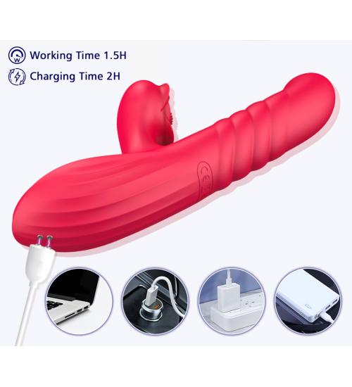 Růžový vibrátor pro stimulaci bodu G a klitorisu