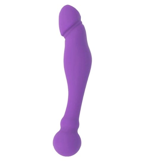 Flexibilní fialové oboustranné dildo