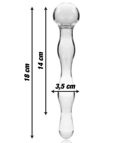 Skleněné dildo s kulovitým zakončením