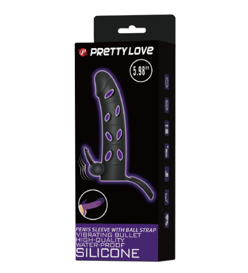 Silikonová čepička na penis s vibracemi