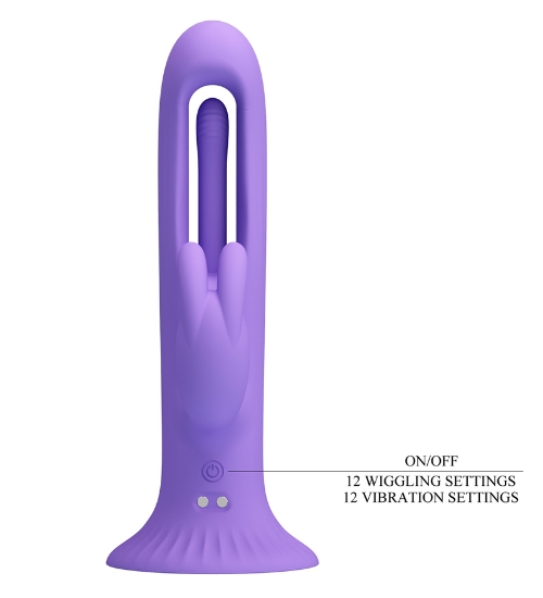 Multifunkční fialový vibrátor s přísavkou