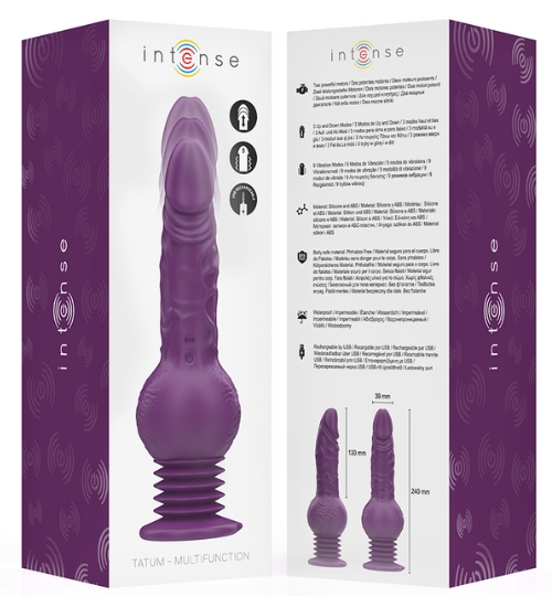 Fialový vibrátor s pohybem nahoru a dolů