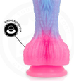 Pastelově modro-růžové dildo Epic s 3D strukturou