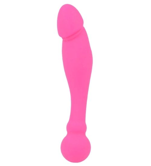Oboustranné růžové silikonové dildo