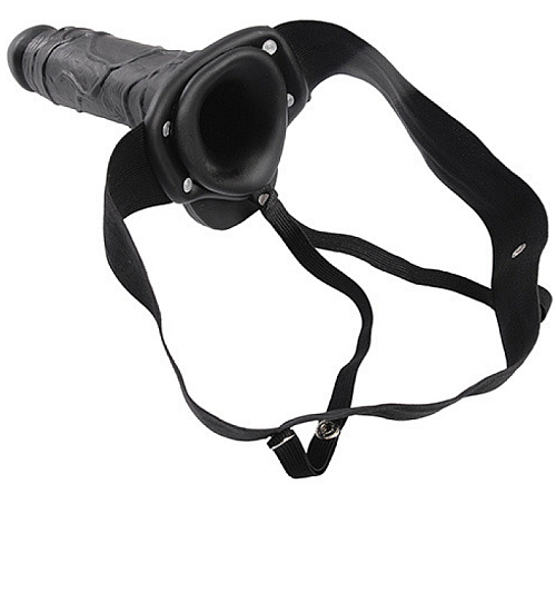 Černá protéza penisu s varlaty - Real Rapture - 20,5 cm