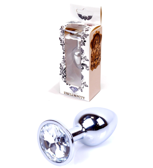 Stříbrná zirkonová zástrčka