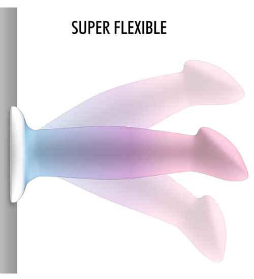 Modro-růžové silikonové dildo Mythology