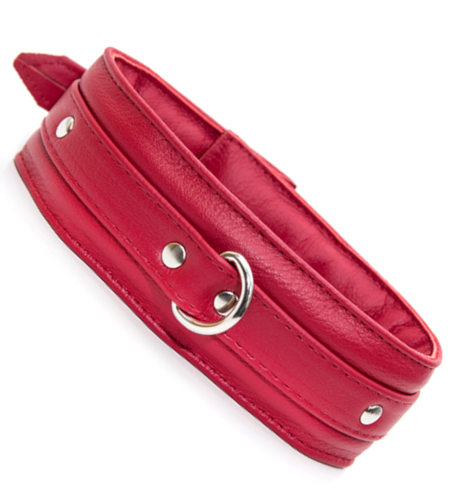 Červený kožený obojek