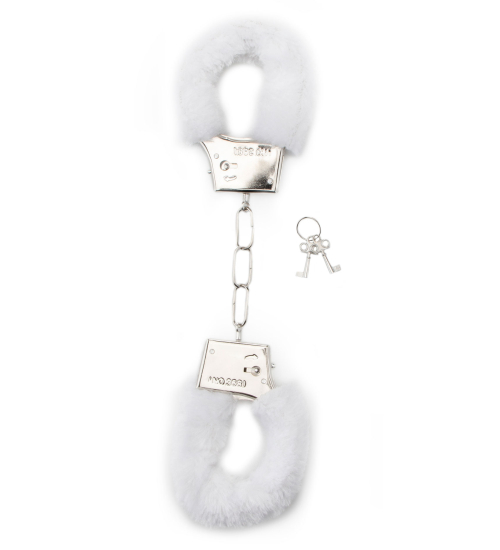 Erotická pouta s bílým pozlátkem