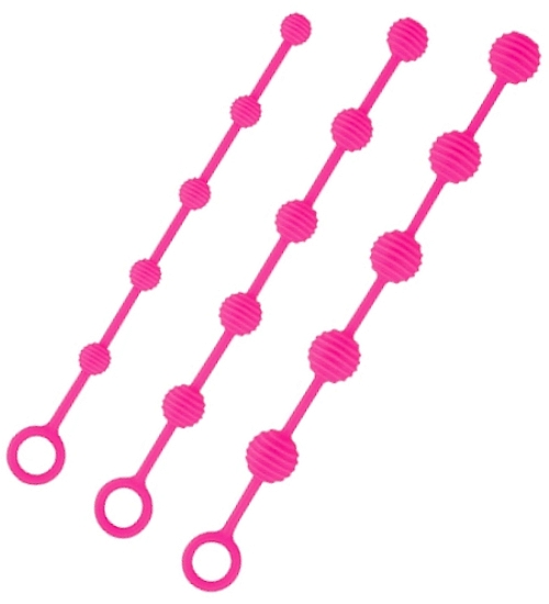 Tři balení silikonových análních korálků