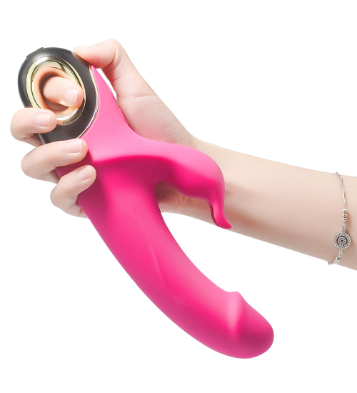 Růžový vibrátor se zajíčkem - hladký